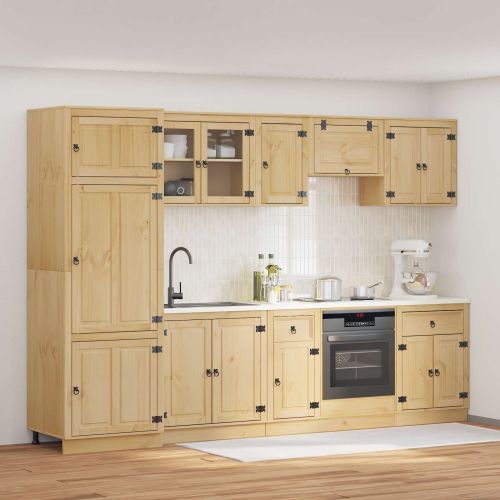 За шкафове с чекмедже SKI 9 pcs Кехлибарен Солидно борово дърво