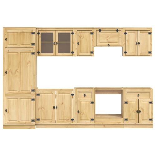 За шкафове с чекмедже SKI 9 pcs Кехлибарен Солидно борово дърво