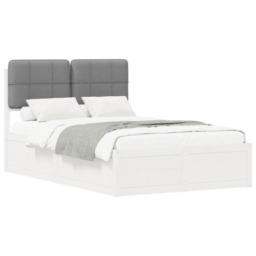 Леглова рамка с тапицирана гръбна част Светлосиво 120 x 190 cm