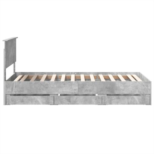 Рамка за легло Циментено сиво 100 x 200 cm Инженерна дървесина