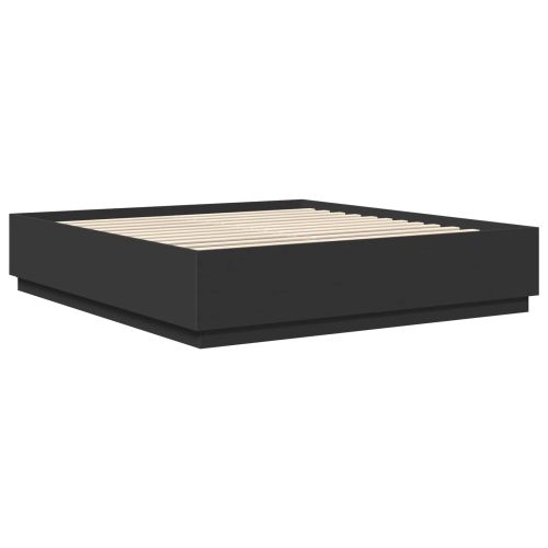 Рамка за легло с таблото Черно 200 x 200 cm Инженерно дърво