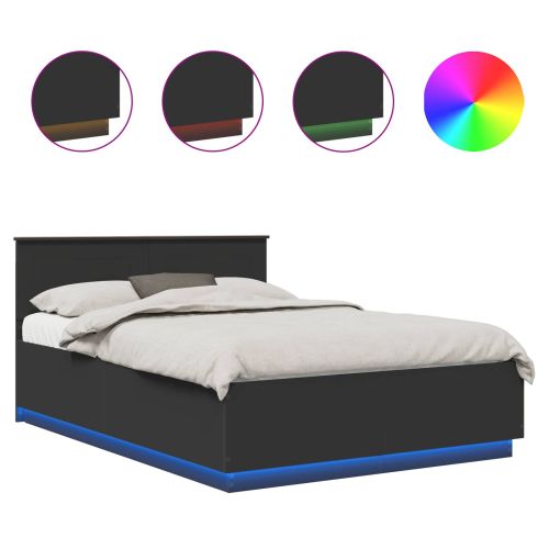 Рамка за легло с таблото Черно 150 x 200 cm Инженерно дърво