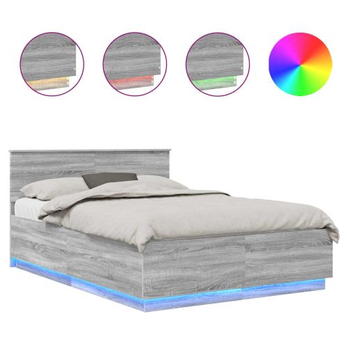 Рамка за легло Сив Сонома 140 x 200 cm Инженерно дърво