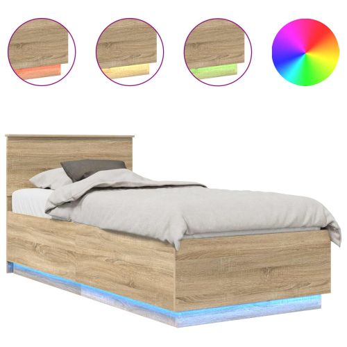 Рамка за легло с таблото Сонома дъб 90 x 200 cm Инженерно дърво