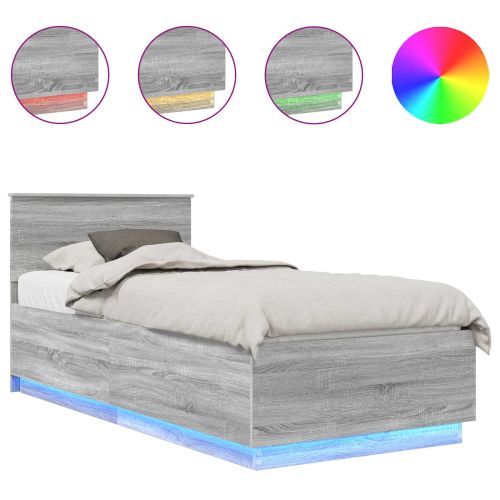 Рамка за легло с таблото Сив Сонома 70 x 190 cm Инженерно дърво