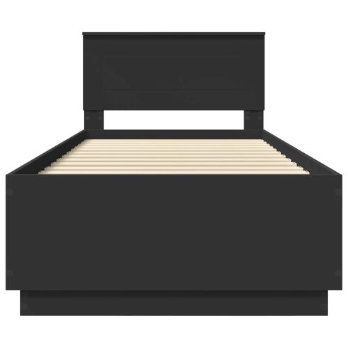 Рамка за легло с таблото Черно 100 x 200 cm Инженерна дървесина