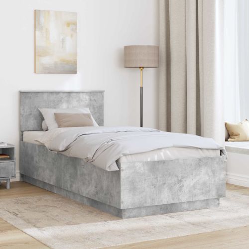 Рамка за легло Бетонно сиво 100 x 200 cm Инженерна дървесина