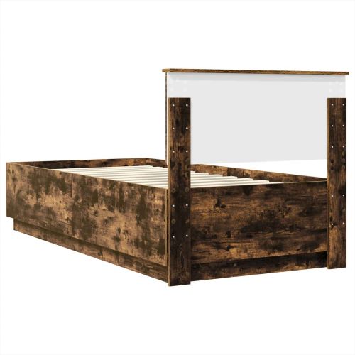 Рамка за легло Опушен дъб 100 x 200 cm Инженерна дървесина