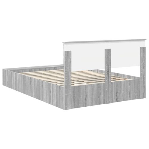 Рамка за легло с рафт Сив Сонома 150 x 200 cm Инженерно дърво