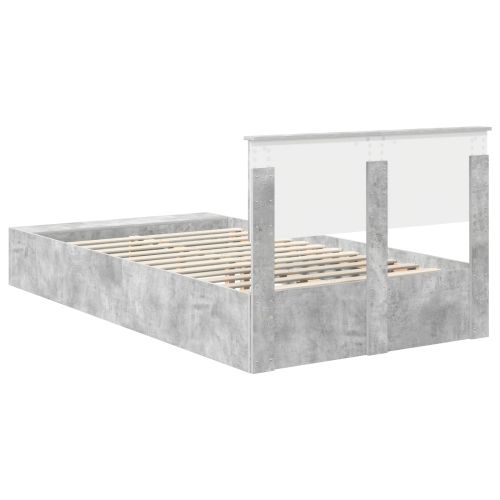 Рамка за легло Циментено сиво 135 x 190 cm Инженерно дърво