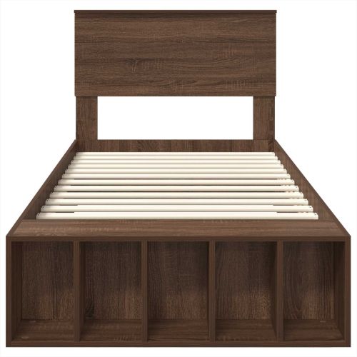 Рамка за легло с рафт Кафяв дъб 100 x 200 cm Инженерно дърво