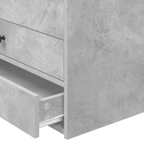 Легло-диван Сив бетон и черно 100 x 200 cm Инженерно дърво