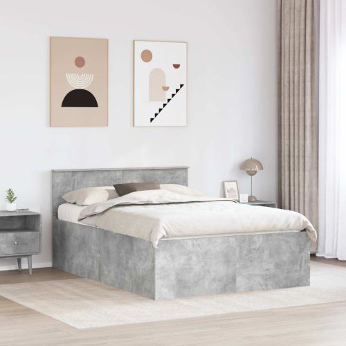 Рамка за легло Циментено сиво 150 x 200 cm Инженерно дърво