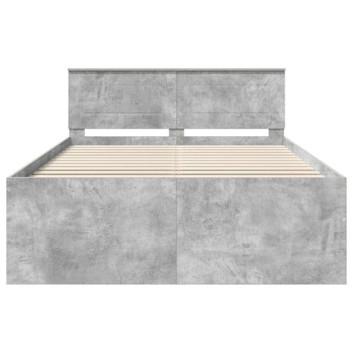 Рамка за легло Циментено сиво 150 x 200 cm Инженерно дърво