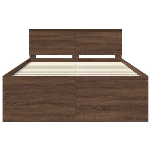 Рамка за легло с таблото Кафяв дъб 140 x 200 cm Инженерно дърво
