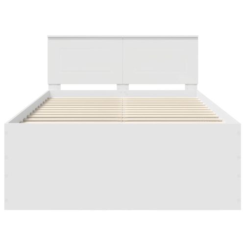 Рамка за легло с таблото Бяло 135 x 190 cm Инженерно дърво