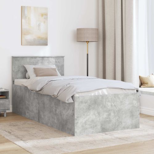 Рамка за легло Циментено сиво 120 x 200 cm Инженерно дърво