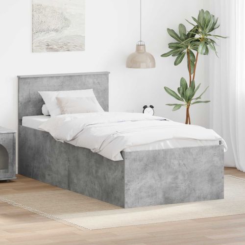 Рамка за легло Циментено сиво 90 x 190 cm Инженерно дърво