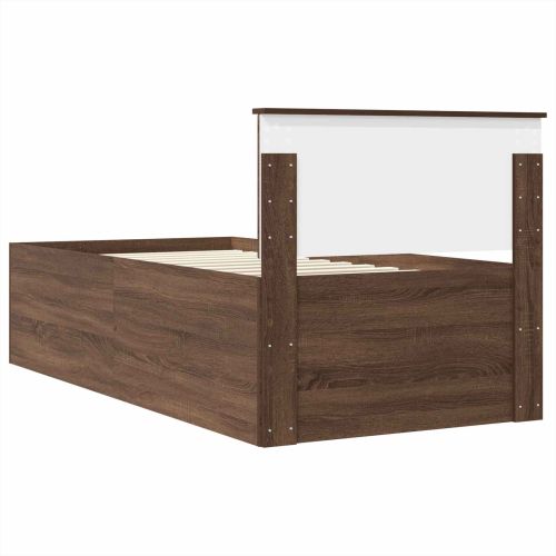 Рамка за легло с таблото Кафяв дъб 75 x 190 cm Инженерно дърво