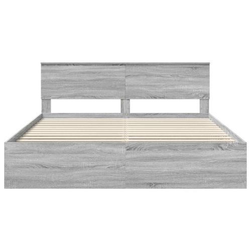 Рамка за легло Сив Сонома 200 x 200 cm Инженерно дърво