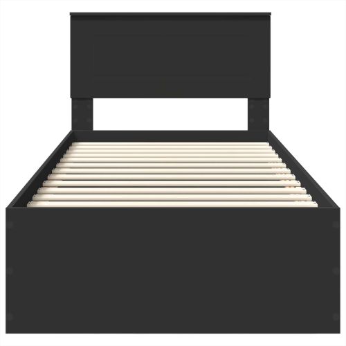 Рамка за легло с таблото Черно 120 x 200 cm Инженерно дърво