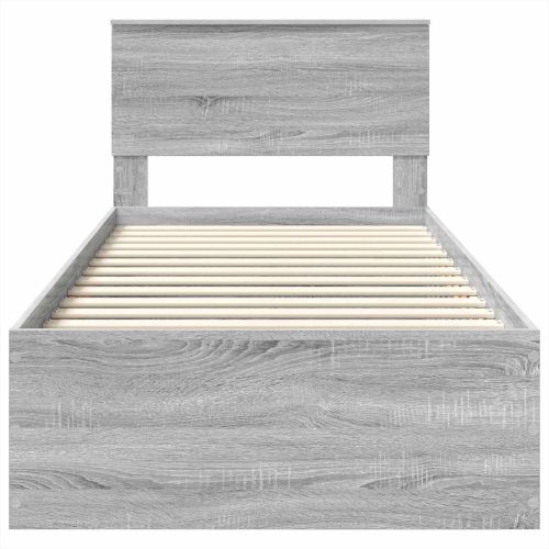 Рамка за легло с таблото Сив Сонома 90 x 190 cm Инженерно дърво