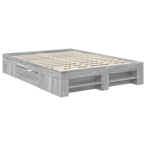 Рамка за легло Сив Сонома 160 x 200 cm Инженерно дърво