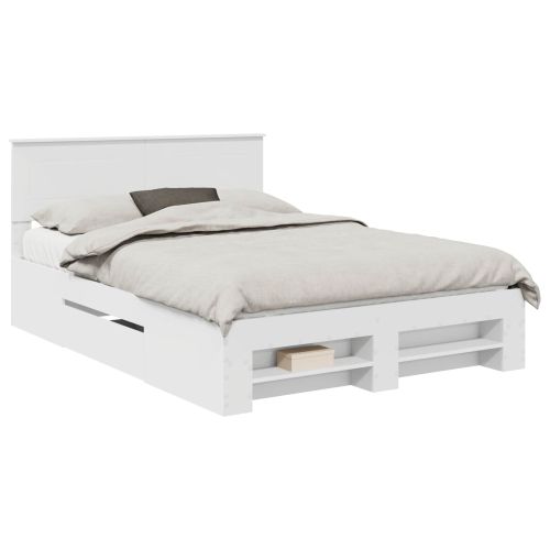 Рамка за легло с таблото Бяло 140 x 200 cm Инженерно дърво