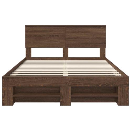 Рамка за легло с таблото Кафяв дъб 140 x 200 cm Инженерно дърво