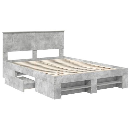Рамка за легло Циментено сиво 140 x 200 cm Инженерно дърво