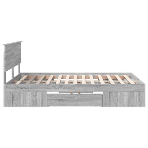 Рамка за легло Сив Сонома 140 x 200 cm Инженерно дърво