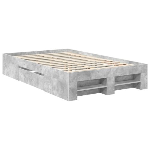 Рамка за легло Циментено сиво 137 x 203 см Инженерно дърво