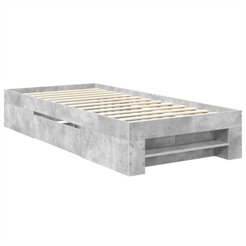 Рамка за легло Циментено сиво 90 x 200 cm Инженерно дърво