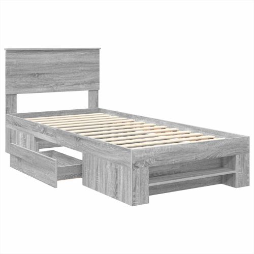Рамка за легло с таблото Сив Сонома 90 x 200 cm Инженерно дърво