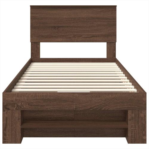 Рамка за легло с таблото Кафяв дъб 90 x 200 cm Инженерно дърво