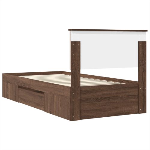 Рамка за легло с таблото Кафяв дъб 90 x 200 cm Инженерно дърво