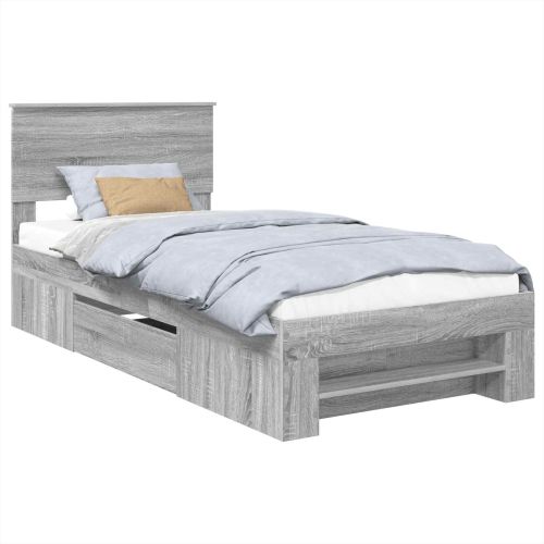 Рамка за легло с таблото Сив Сонома 80 x 200 cm Инженерно дърво