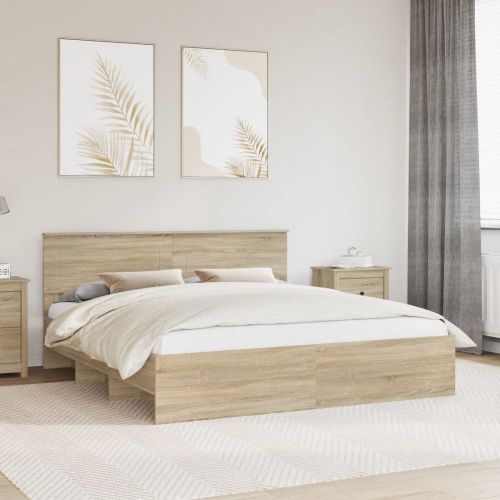 Рамка за легло Сонома дъб 200 x 200 cm Инженерно дърво