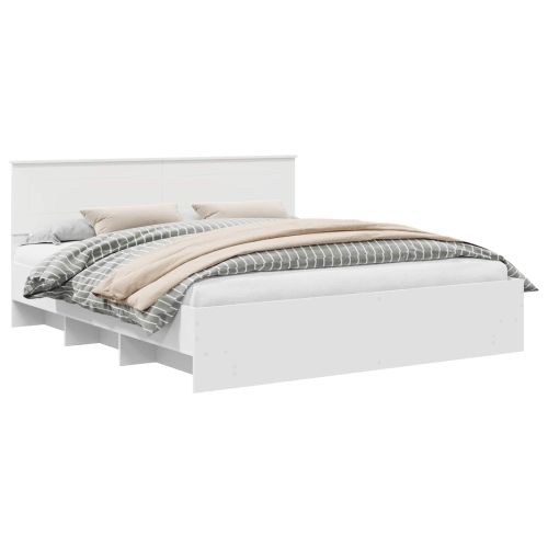 Рамка за легло с таблото Бяло 180 x 200 cm Инженерно дърво