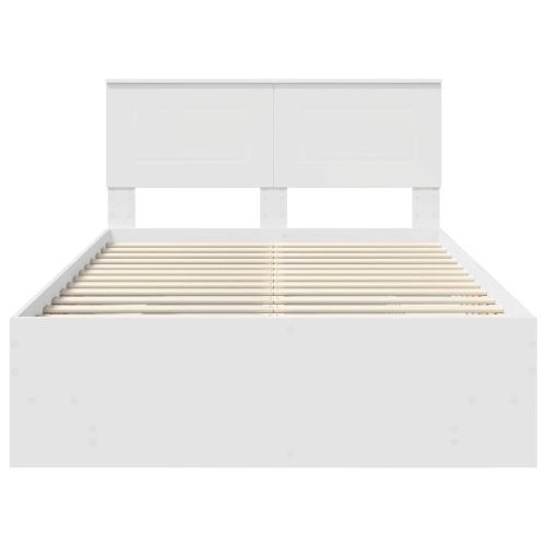 Рамка за легло с таблото Бяло 137 x 203 см Инженерно дърво