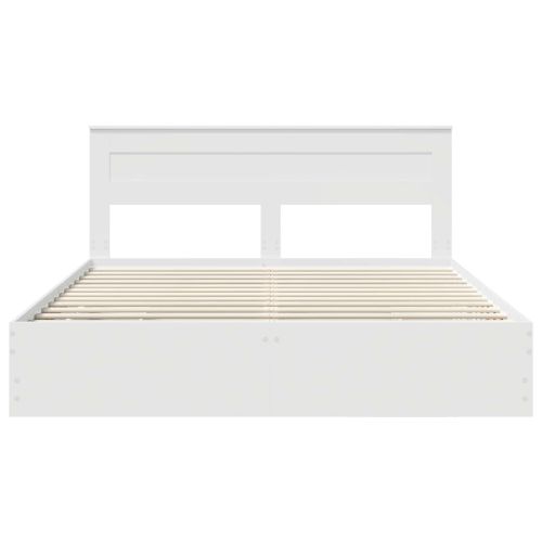 Рамка за легло с чекмедже Бяло 200 x 200 cm Инженерна дървесина
