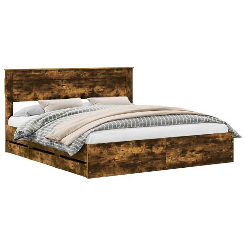 Рамка за легло Димян дъб 200 x 200 cm Инженерна дървесина