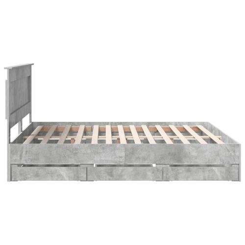 Рамка за легло Циментено сиво 200 x 200 cm Инженерна дървесина