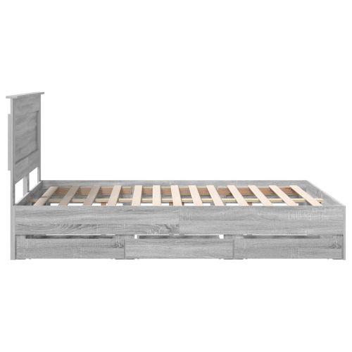 Рамка за легло Сив Сонома 160 x 200 cm Инженерна дървесина