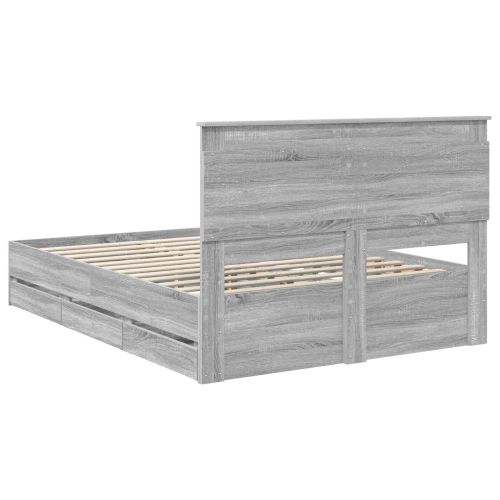 Рамка за легло Сив Сонома 160 x 200 cm Инженерна дървесина