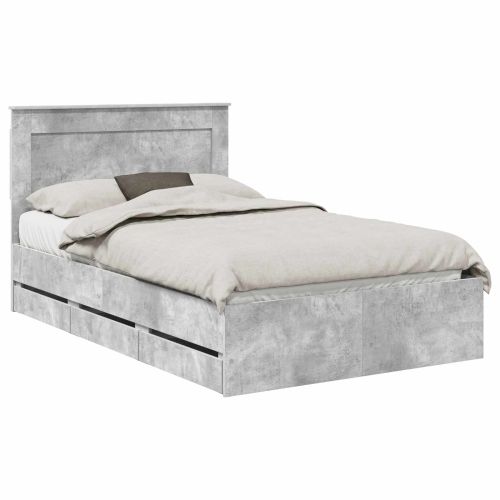 Рамка за легло Циментено сиво 120 x 190 cm Инженерна дървесина