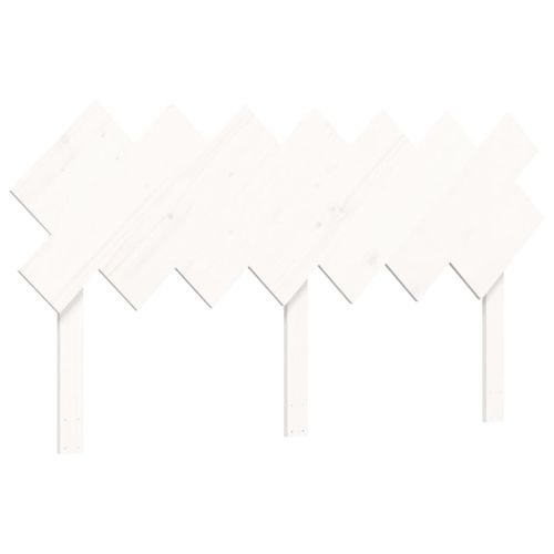 Легло за възрастни с табла, бяло, 140x190 см, масивно дърво