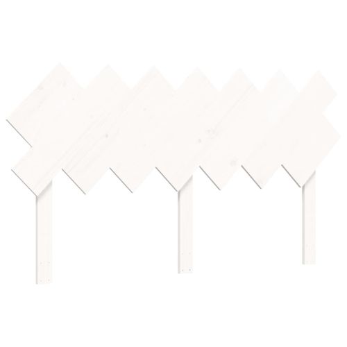 Легло за възрастни с табла, бяло, 140x200 см, масивно дърво