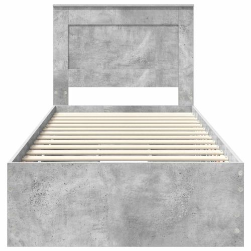 Рамка за легло Циментено сиво 90 x 200 cm Инженерна дървесина