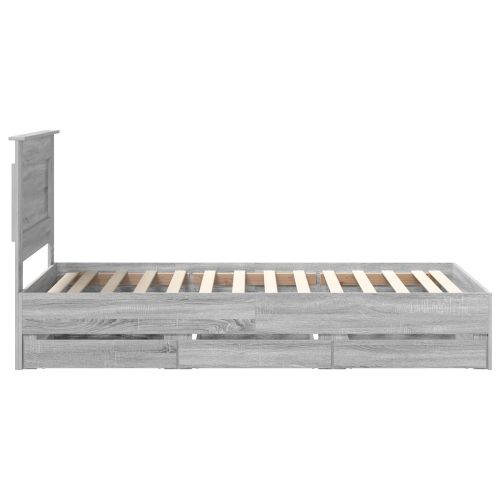 Рамка за легло Сив Сонома 90 x 200 cm Инженерна дървесина
